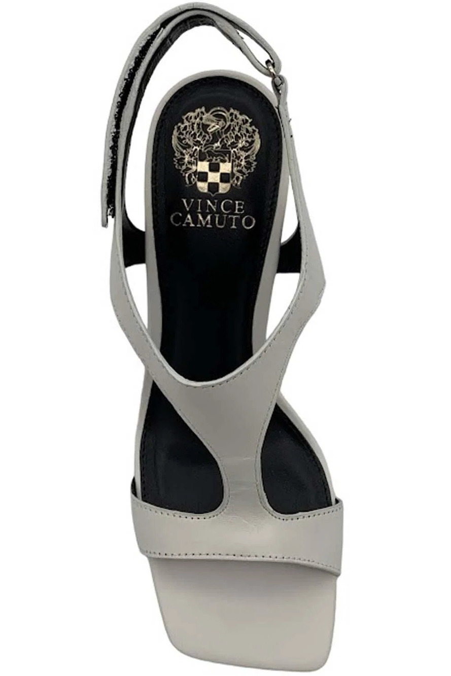 Vince Camuto Leather Wedge Heel Sandals Larahana Coconut Cream - Medium - Picture 2 of 3